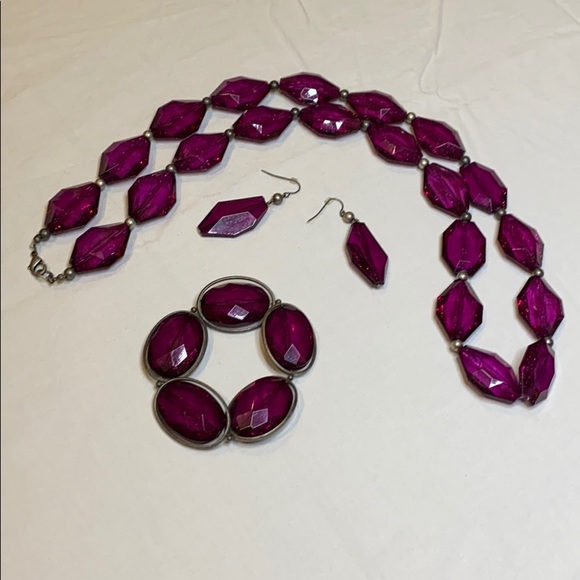 Crackled Acrylic 3 Piece Jewelry Set - Picture 1 of 16